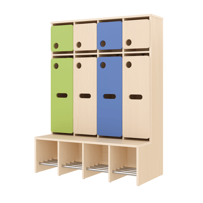 Mobilier - Banc vestiaire & Porte Manteaux - Vestiaire 4 places avec assise T1 - WIS