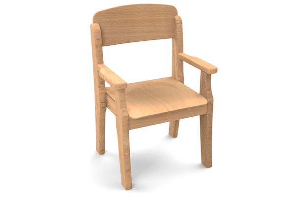 Mobilier - Chaise & fauteuil pour crèche - Fauteuil enfant en bois avec accoudoirs t1 h.26cm vernis