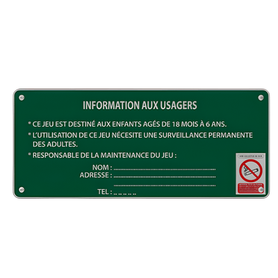 Mobilier - Aire de jeux et structure extérieure - Panneau d'information