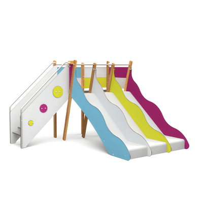 Mobilier - Aire de jeux et structure extérieure - Structure de jeux 3 toboggans H 114 cm - Tobo'Gliss fixations courtes