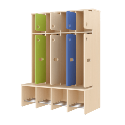 Mobilier - Banc vestiaire & Porte Manteaux - Vestiaire 4 places avec assise T1 - WIS