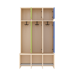 Mobilier - Banc vestiaire & Porte Manteaux - Vestiaire 3 places avec assise T1 - WIS
