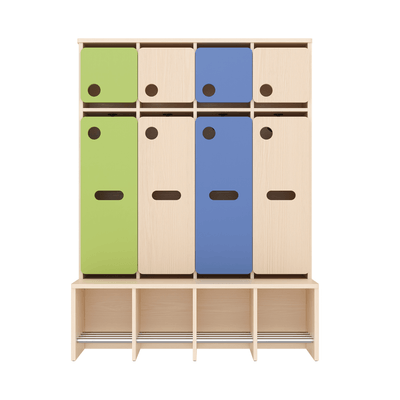 Mobilier - Banc vestiaire & Porte Manteaux - Vestiaire 4 places avec assise T1 - WIS