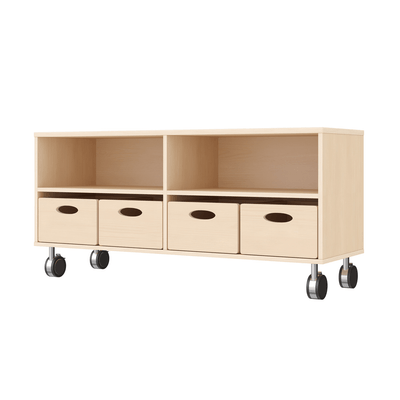 Mobilier - Meuble de rangement scolaire - Meuble de rangement 4 casiers à roulettes - Meli