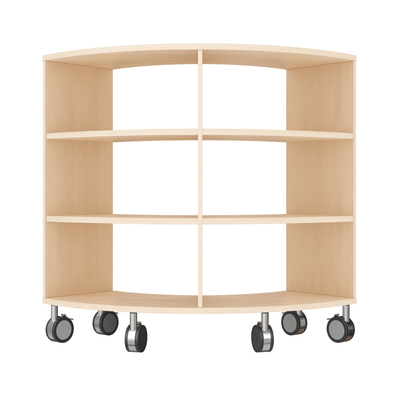 Mobilier - Meuble de rangement scolaire - Meuble de rangement arrondi 6 cases à roulettes - Lou