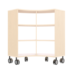 Mobilier - Meuble de rangement scolaire - Meuble de rangement arrondi 6 cases à roulettes - Lou