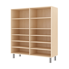 Mobilier - Meuble de rangement scolaire - Armoire de rangement 12 cases à pieds réglables - Léon