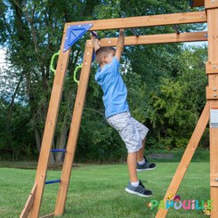 Mobilier - Aire de jeux et structure extérieure - Aire de jeu en bois avec toboggan balançoire et plateforme EN71