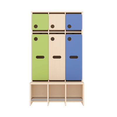 Mobilier - Banc vestiaire & Porte Manteaux - Vestiaire 3 places avec assise T1 - WIS