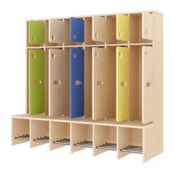 Mobilier - Banc vestiaire & Porte Manteaux - Vestiaire 6 places avec assise T1 - WIS