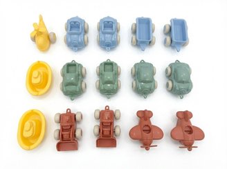 Jouets - Garages, Voitures et Circuits pour Enfant - Seau de 15 véhicules Chubbies – plastique recyclé