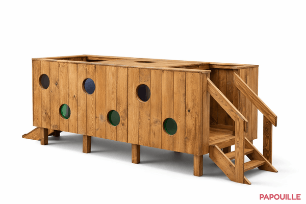 Mobilier - Aire de jeux et structure extérieure - Tunnel à ramper et grimper - fenêtres intégrés
