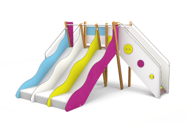 Mobilier - Aire de jeux et structure extérieure - Structure de jeux évolutif 3 toboggans H 114 cm - Tobo'Gliss fixations courtes