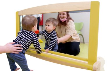 Mobilier - Chevalets et Miroirs  - Miroir + barre de soutien jaune