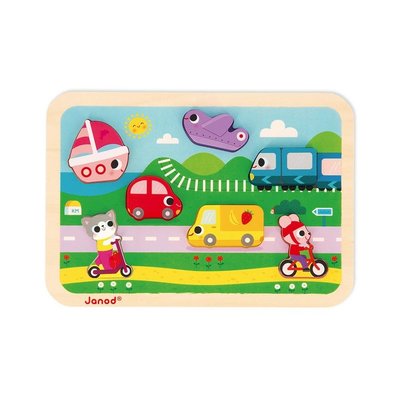 Jeux - Jeux Éducatifs et Puzzle - Puzzle Véhicules 7 pièces Chat et souris