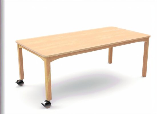 Mobilier - Table crèche et scolaire - Table en bois à roulettes 120 x 60 cm T3 - Naturel