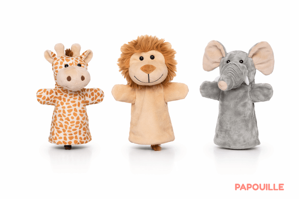 Jeux - Marionnettes, Théâtre  - Les 3 marionnettes animaux sauvages