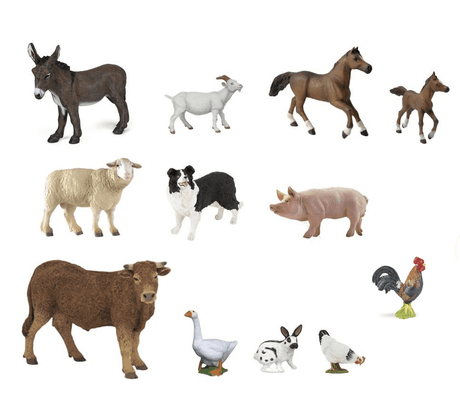 Jouets - Figurines - Figurines 12 animaux de la ferme (figurines papo)