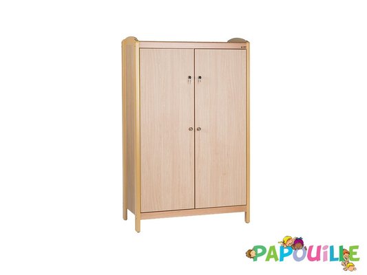 Mobilier - Meuble de rangement scolaire - Armoire 2 portes naturel