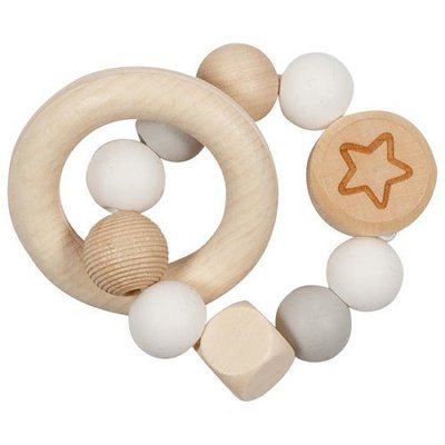 Jouets - Hochets et Jouets Sensoriels - Hochet flexible étoile, gris blanc naturel