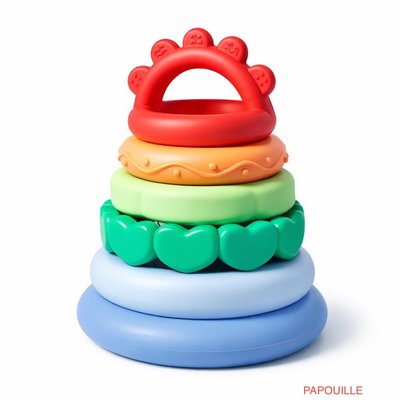 Jouets - Jouets à Empiler ou à Encastrer - Tour à empiler Arc-en-ciel - Little L