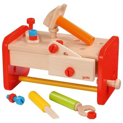 Jouets - Jouets à Empiler ou à Encastrer - Banc à marteler avec boîte pour le ranger, en bois