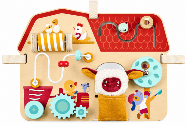 Jouets - Jouets Multi-Activités - Panneau d'activités en bois - La Ferme