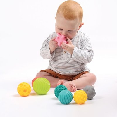 Motricité - Eveil Sensoriels et Tactiles - Lot de 8 balles sensorielles