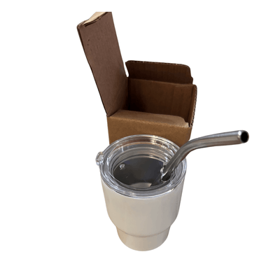 Repas - Verre et Gobelets Enfants - Gobelet avec couvercle - 9 cl - INOX - Blanc