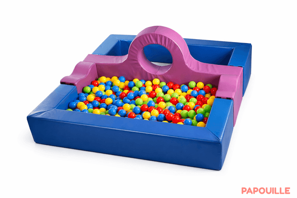 Motricité - Piscine à balles - Piscine à balles avec extension et anneau gym - PVC rayé