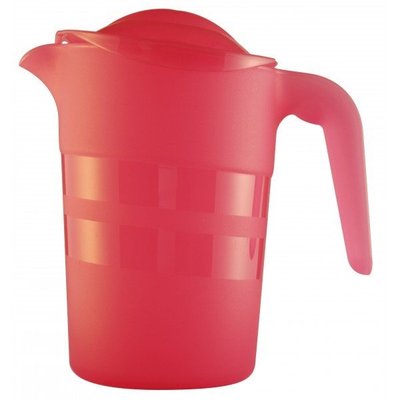 Repas - Carafes et Pichets Enfants - Pichet 1l polypropylène empilable avec couvercle rouge