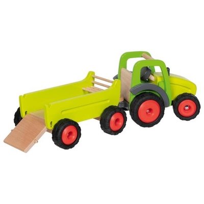Jouets - Garages, Voitures et Circuits pour Enfant - Tracteur avec remorque en bois