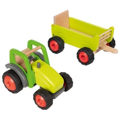Jouets - Garages, Voitures et Circuits pour Enfant - Tracteur avec remorque en bois