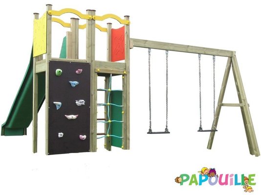 Mobilier - Aire de jeux et structure extérieure - Aire de jeux toboggan et balançoire