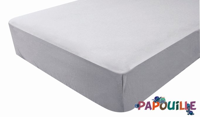 Couchage - Linge de Lit Bébé, Enfant  - Drap housse jersey 60 x 120 cm perle