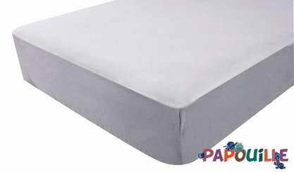 Couchage - Linge de Lit Bébé, Enfant  - Drap housse jersey 60 x 120 cm perle