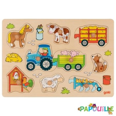 Jeux - Jeux Éducatifs et Puzzle - Puzzle tracteur avec remorques - 1 ans et plus