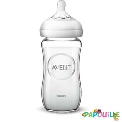 Repas - Biberons Classic et Large - Biberon natural verre 240ml ( avent )