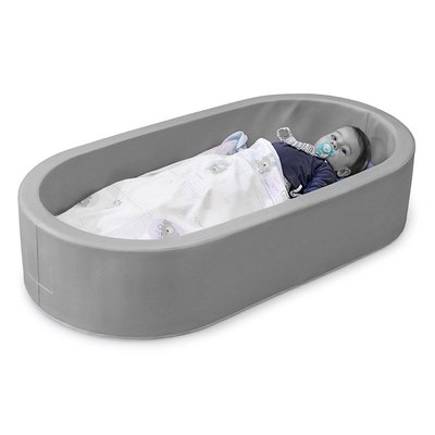 Couchage - Couchette Empilable pour Bébé et Enfant, Lit Gain de Place - Lit couchette en mousse ovale Gris