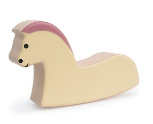 Jeux - Bascules et Équilibre - Cheval à bascule en mousse - Crème et rose