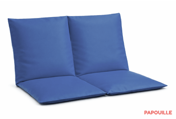 Mobilier - Tabouret et Assise au sol - Coussin assise 2 places bleu