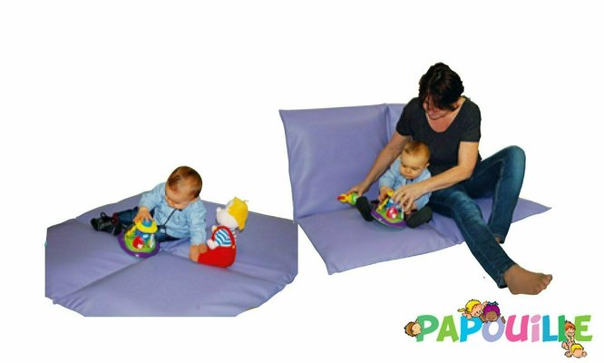 Mobilier - Tabouret et Assise au sol - Coussin assise 2 places bleu