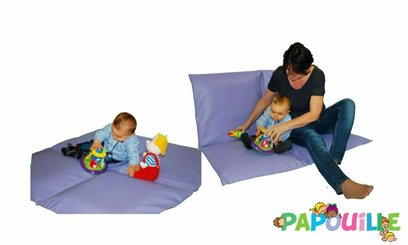Mobilier - Tabouret et Assise au sol - Coussin assise 2 places bleu