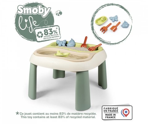 Jeux - Bac à Sable et Accessoires  - Table Sable et Eau avec couvercle Smoby 