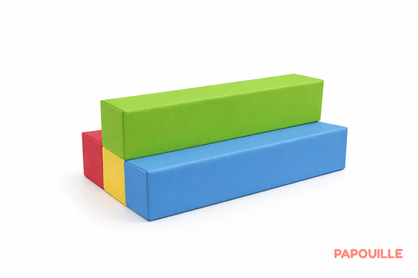 Motricité - Module de Motricité Enfant - Lot de 4 madriers en mousse pvc l.80 x h.20 cm assortis