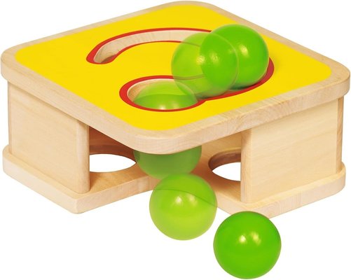 Jouets - Jouets à Empiler ou à Encastrer - Jeu de maillet et toboggan à boules en bois