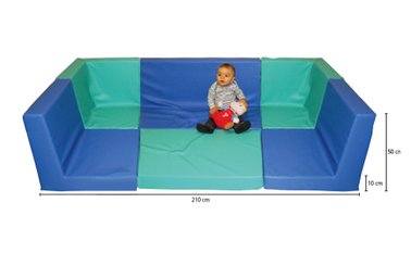 Mobilier - Meuble en mousse et Pouf - Tapis aire de jeux avec dossier en mousse 2 côtés