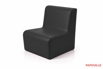 Mobilier - Meuble en mousse et Pouf - Chauffeuse droite unie hauteur d'assise 32 cm noir