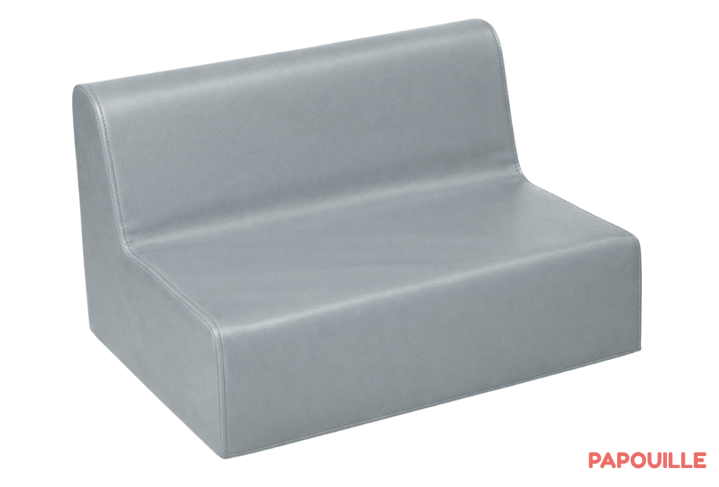 Banquette enfant 2 à 3 places en mousse pvc h. 17cm gris