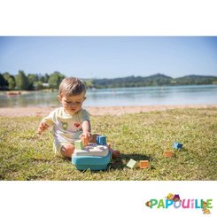 Jouets - Jouets à Empiler ou à Encastrer - Panier de formes à encastrer en canne à sucre éco